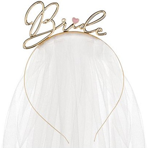 Haarreif Bride gold mit Schleier