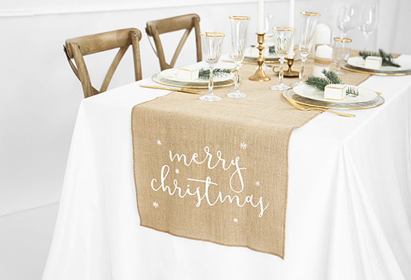 Weihnachtsdeko Juteläufer Merry Christmas