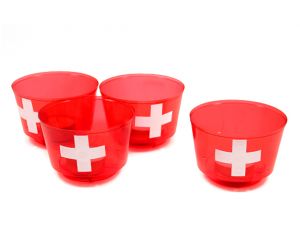 Leuchtbecher mit Schweizerkreuz