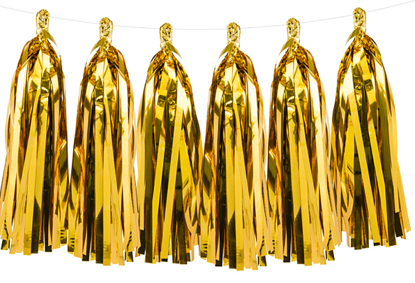 Weihnachtsdeko goldene Tasselgirlande