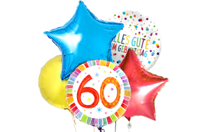 Ballon-Bouquet 60. Geburtstag farbig