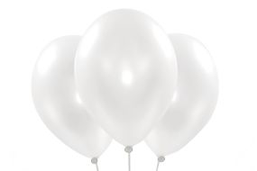 Metallic-Ballons weiss