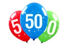 Zahlen Ballons 50