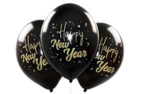 ballons happy new year schwarz 1 