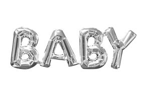 ballons schriftzug baby silber 1 