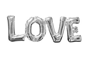 ballons schriftzug love silber 1 