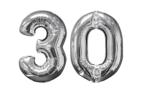 Zahlenballon 30 silber