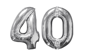 Zahlenballon 40 silber