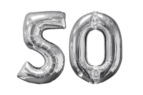 Zahlenballon 50 silber