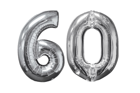 Zahlenballon 60 silber