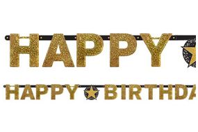 girlande birthday gold 