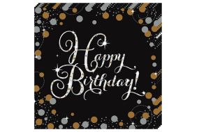 happy birthday elegant servietten 