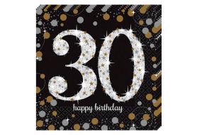happy birthday elegant servietten 30 