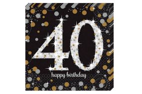 happy birthday elegant servietten 40 