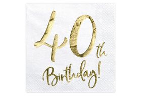happy birthday elegant servietten 40 gold 1 