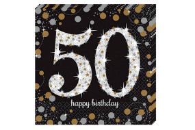 happy birthday elegant servietten 50 