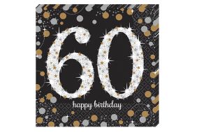 happy birthday elegant servietten 60 