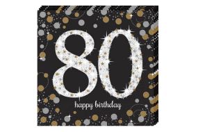 happy birthday elegant servietten 80 