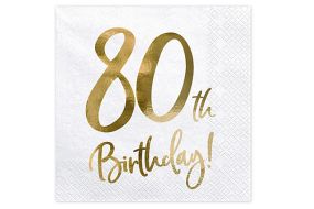 happy birthday elegant servietten 80 gold 1 