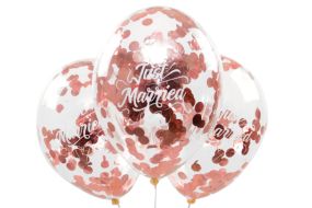konfettiballons just married rosegold 1 