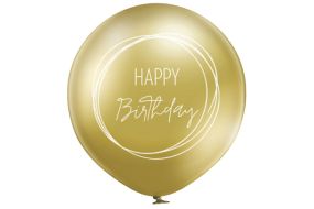 Riesenballon Geburtstag gold chrome