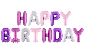 schriftzug happy birthday pink 