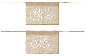Stuhlbeschriftung Mr & Mrs Jute