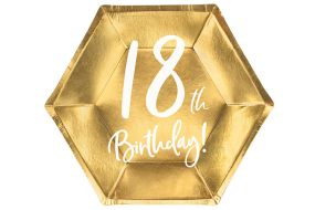 teller 18 jahre sechseck 