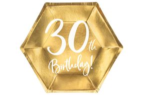 teller 30 jahre sechseck 