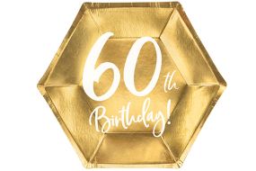 teller 60 jahre sechseck 