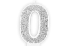 zahlenkerze 0 silber 1 