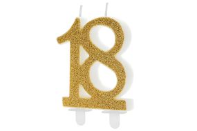 zahlenkerze 18 gold 1 