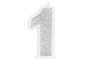 zahlenkerze 1 silber 1 