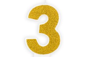 zahlenkerze 3 gold 1