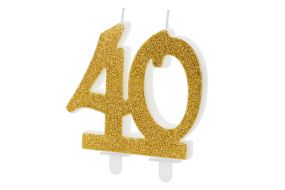 zahlenkerze 40 gold 1 