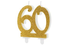 zahlenkerze 60 gold 1 