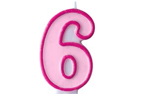 zahlenkerze 6 rosa 1