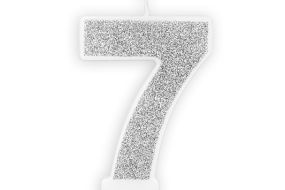 zahlenkerze 7 silber 1