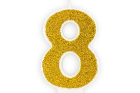 zahlenkerze 8 gold 1
