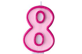 zahlenkerze 8 rosa 1