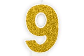 zahlenkerze 9 gold 1