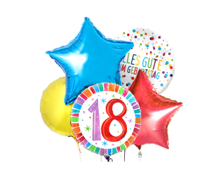 Ballon-Bouquet 18. Geburtstag farbig