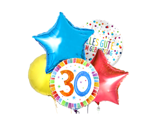 Ballon-Bouquet 30. Geburtstag farbig