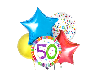 Ballon-Bouquet 50. Geburtstag farbig