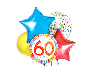 Ballon-Bouquet 60. Geburtstag farbig