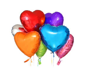 Ballon-Bouquet Herz farbig