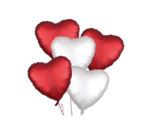 ballon bouquet herz satin rotweiss 1 