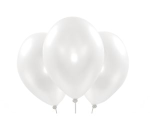 Metallic-Ballons weiss