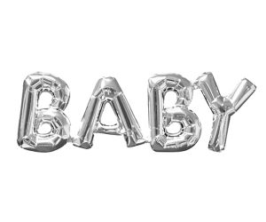 ballons schriftzug baby silber 1