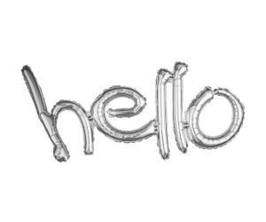 ballons schriftzug hello silber 1 